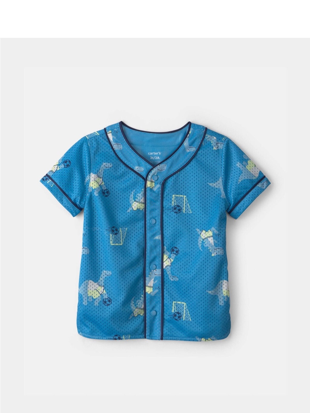 NWT Carter's Infant Jersey Blue Dinosaur Short-Sleeve Infant Shirt Sz 12 months